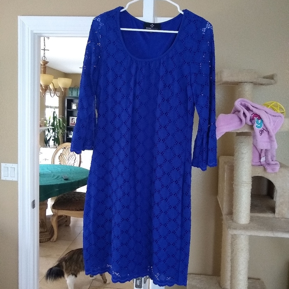 NWOT Royal blue crochet dress